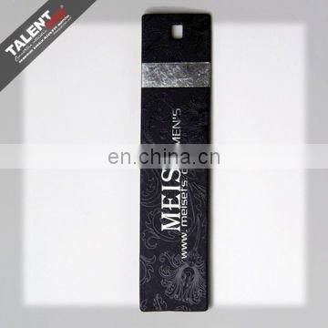 custom private brand name spot uv thick black paper printing card for clothing