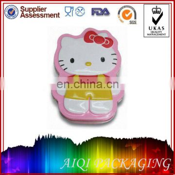 Hello Kitty shaped tin box with handle for candy or gift