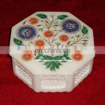 Handmade Marble Inlay Jewelry Box