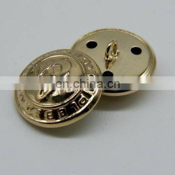 Fashion metal button customized brass sewing in gold color for clothing