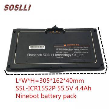 SOSLLI 15S2P 55.5v 4.4Ah Ninebot scooter battery rechargeable lithium battery pack