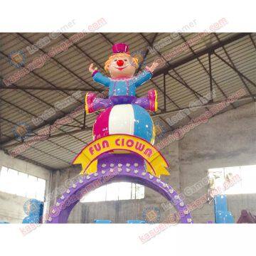 Zhongshan Amusement Theme Park Equipment Swing Rides Rotation 10 Seat Happy Clown Game Machine Earn Money, Kiddie Rides