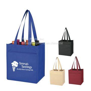 Promotional Non-Woven 6 Bottle Wine Tote Bag,Promotional Two Tone Shopping Tote Bags Supplier And Wholesaler