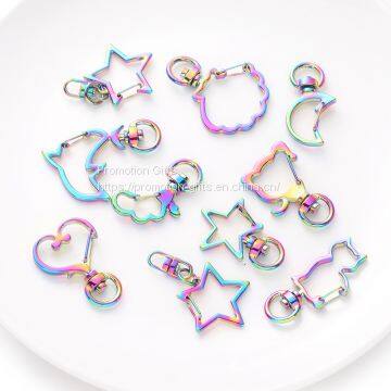 Heart shape rainbow metal accessory for metal keychian acrylic keychain bts keychain