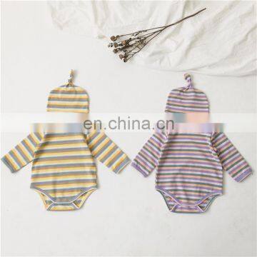 Wholesale Newborn Baby Clothes Baby Girls Boys Rainbow Strip Romper Clothes photo-2