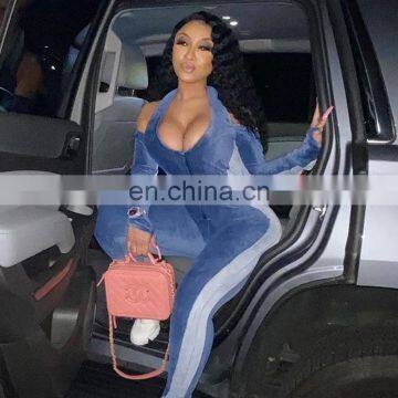 Wholesales 2020 Women Fashion Halter Long Jumpsuit Ladies Sportswear Playsuit With Zippers photo-6