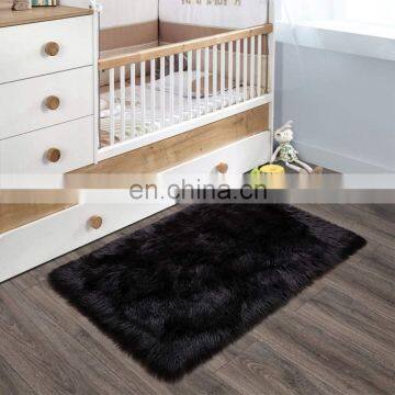 Best Selling Rectangle Fluffy Bedroom Rugs, Luxury Faux Fur Sheepskin Area Rug Sheepskin Rug Faux Fur