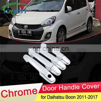 for Daihatsu Boon Sirion M600 2011~2017 Chrome Door Handle Cover Trim Set Car Catch Styling Accessories 2012 2013 2014 2015 2016