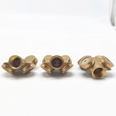 Adjustable Brass Agricultural Spray Nozzle Garden Irrigation System Double Nozzle Atomizing Nozzle photo-3