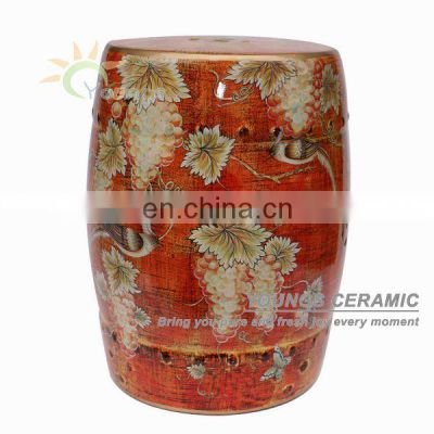 Beautiful Chinese Flower And Bird Stool Ceramic Furniture For Shoe Store Decoration