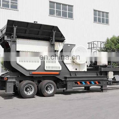 Construction waste concrete mobile crushing plant, portable stone  jaw crusher from China factory