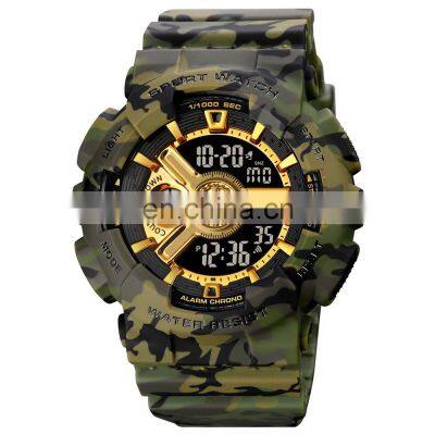 SKMEI 1828  Dual Time Men Women Sports Watch Chronograph Digital Watch 50M Waterproof Countdown Stopwatch