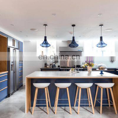 Free Design 3D Drawing Shaker Style Modular Kitchen Kitchen Cabinets With Water Fall Kitchen Island