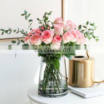 Nordic Style Multi Color Simple Shape Glass Vase for Flower Arrangement and Home Decor