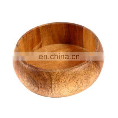 New Style Natural Eco-friendly Acacia Wood Serving Salad Bowl