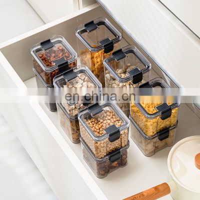 Stackable 6 Pieces BPA free premium food airtight container box airtight container with labels plastic airtight jar