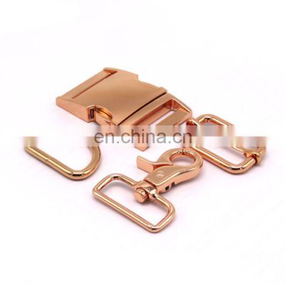 Golden Bag Fitting Accessories High Quality 3/4 Inch Adjustable Metal Buckle Pin 20mm Gold Snap Hook D Ring Clasp for Handbags