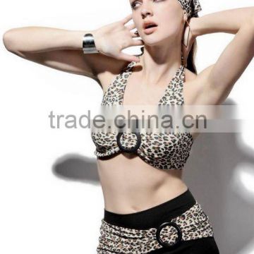 2011 new style leopard print ladies` fitness wear;active and breathable sport wear