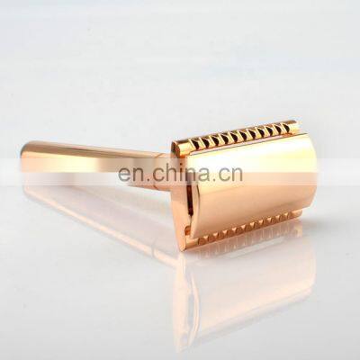High Quality Gold Men Shaving Razor Professional Men Safety Razor Single Blade Shaving Razor photo-2