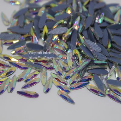 Rain drop hotfix rhinestones in flat back shaped crystal stones