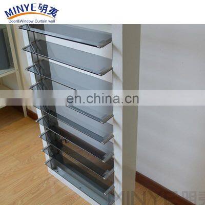 Aluminum Profile Adjustable Plantation Window Shutters,rolling Manual Operation Glass Shutter photo-4