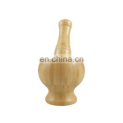 Wood Mortar and Pestle Bamboo Guacamole Bowl Shell Garlic Mortar Pepper Press Mincer Grinder Chopper Crusher Mixed Kitchen photo-4