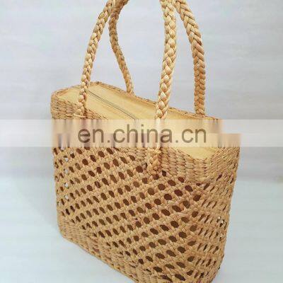 Water Hyacinth Handbag New Arrival Beach Bag Bride Straw Bag, Eco Basket Wholesale photo-3