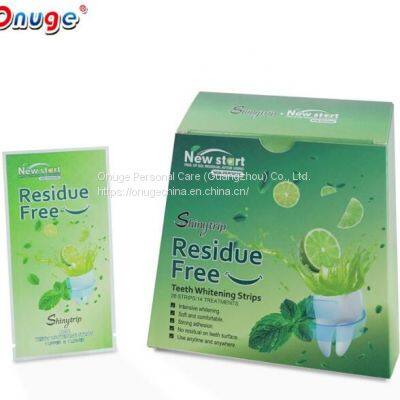 Lime Flavor Gel Residue Free Teeth Whitening Strips