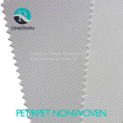 Wholesale Shopping Bag 100% Degradable RPET Nonwoven Fabric Raw Material Eco Friendly White RPET Nonwoven Fabric for Wallpaper photo-5
