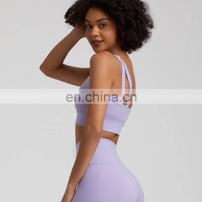 High Neck Hollow Out High Quality Breathable Yoga Tops Gym Backless Crop Sports Bras Nylon Spandex photo-5