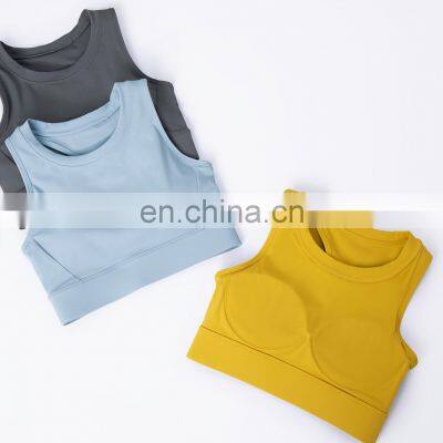 Adjustable High Neck Support Sports Gym Yoga Bra Fixed Pads Workout Running Training Bra Top Athletic Fitness Wear For Women photo-3