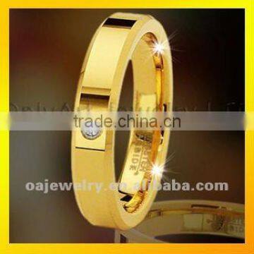 wholesale mens jewlery fahsion gold plating tungsten ring