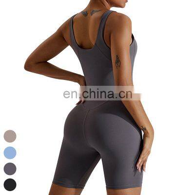 Custom Workout Wear Sport Outdoor Running Quick Dry Rompers Bodysuit Gym Fitness Jumpsuits One Piece Yoga Jumpsuit For Women