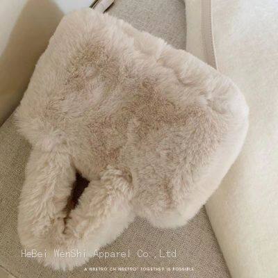 37Plush Bag Cute Cartoon Bunny Bag Shoulder Crossbody Bag Fur Bag Autumn Bag photo-5