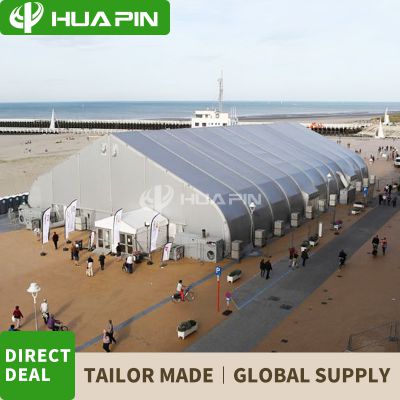 Peach shaped commercial activity warehouse hangar tent, curved tent, arched tent, curved column aluminum alloy tent, wedding tent