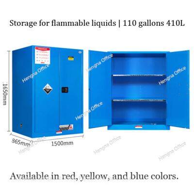 Industrial Yellow Flammable Storage Cabinet for Chemical Warehouse & Spray Booth -Steel Fireproof Safety Cabinet 110 Gallon