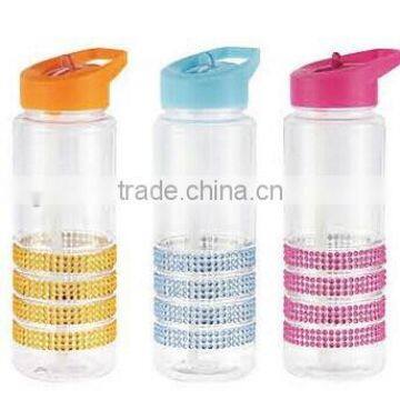 2015 Hot Sale Silicone/diamond Ring Leak-proof Tritan Fruit Infuser Water Bottle photo-4