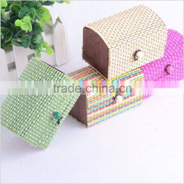 Vintage Novelty Square-shaped Bamboo Curtain Style Sundries Box Jewelry Box Decoration Box