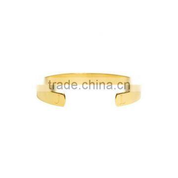 manufacturer supply customized yellow gold Reverse Engraved Cuff Bracelet