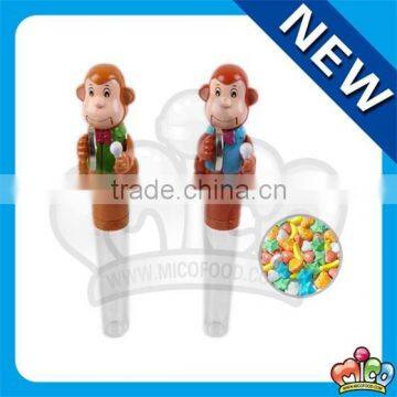 plastic monkey with gong toy candy