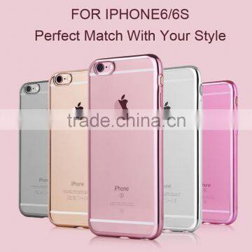 0.6MM Anti-Scratch Newest Transparent TPU Back Cover With Soft Electroplate Phone Case TPU Mobile Case for Iphone 6 Quality Choice photo-3