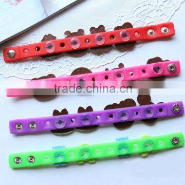 Promotional silicone rubber bracelet with charms