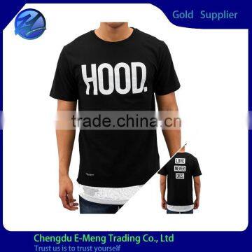 Wholesale Custom New Design Words Printing Elongated Tshirt