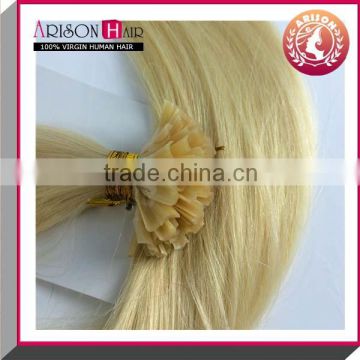 Hot sell 100% human remy cuticle Wholesale Keratin Flat Tip Hair Extension