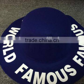 Fashion Korean FAMOUS WORLD Printed Wide Brim Lady Women's Dome Fedora Bucket Caps