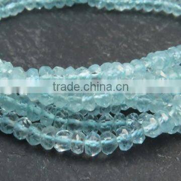 Aquamarine Rondelles Faceted