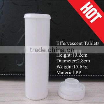 Plastic effervescent tablets bottle, Screw cap tablets tube