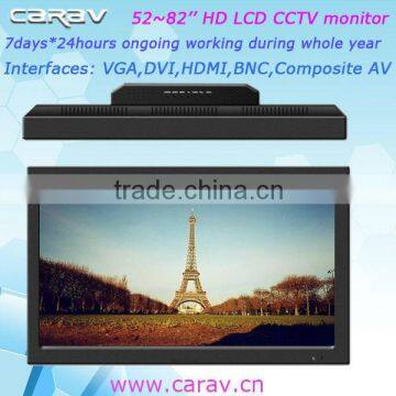 52" 55" 65" 70" 82" big indutrial lcd panel 52" inch cctv service monitor with DVI/HDMI/BNC/YUV port