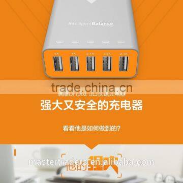 Original HOCO Universal Intelligent Balance ABS PC Material Quick Travel Charger Adapter With 5 USB MT-3587 photo-2