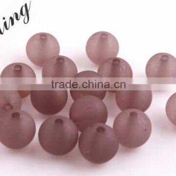 Brown Color Wholesales Cheapest Price Fashion 6MM to 14MM Acrylic Transparent Matte Frost Beads for Kids Jewelry Necklace Making